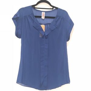 Blue, short sleeved blouse